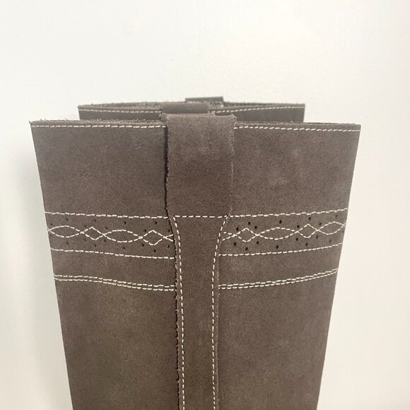 Zara Flat Country Taupe Nubuck Boots Size 37 EU - Picture 2 of 8